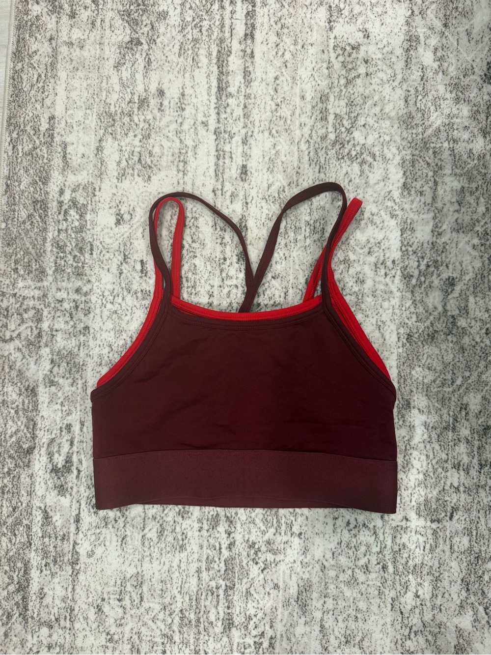 Fabletics Women's Burgundy & Red Strappy Bralette / Madeleine Petsch x Fabletics